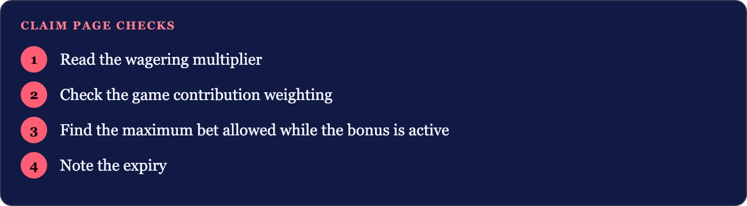 Four lines to check on a claim page before entering a code
